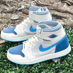 Men's Nike Air Jordan 1 High Zoom CMFT 2 Shoes - Blue Grey Sail DV1307-104 - 8.5